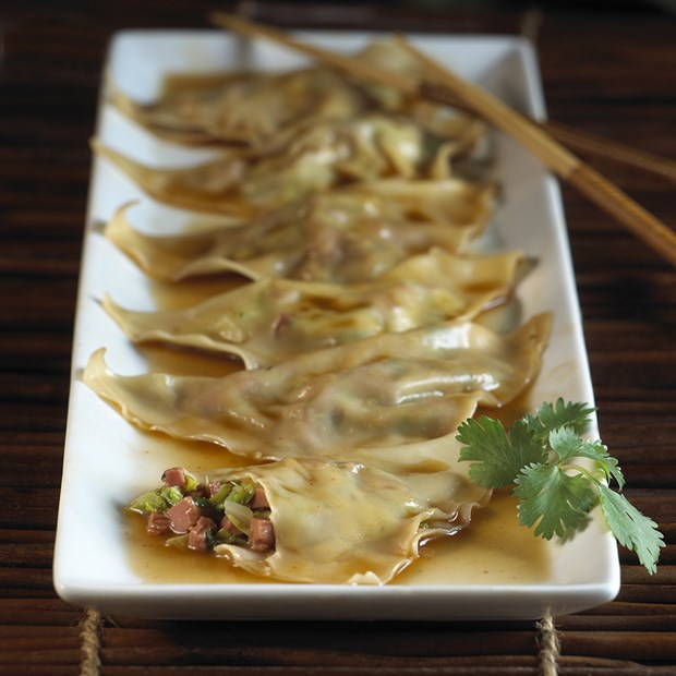 Duck Wontons with Ginger Glaze