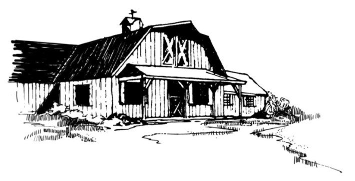 Drawing of Nueske's Company Store Barn