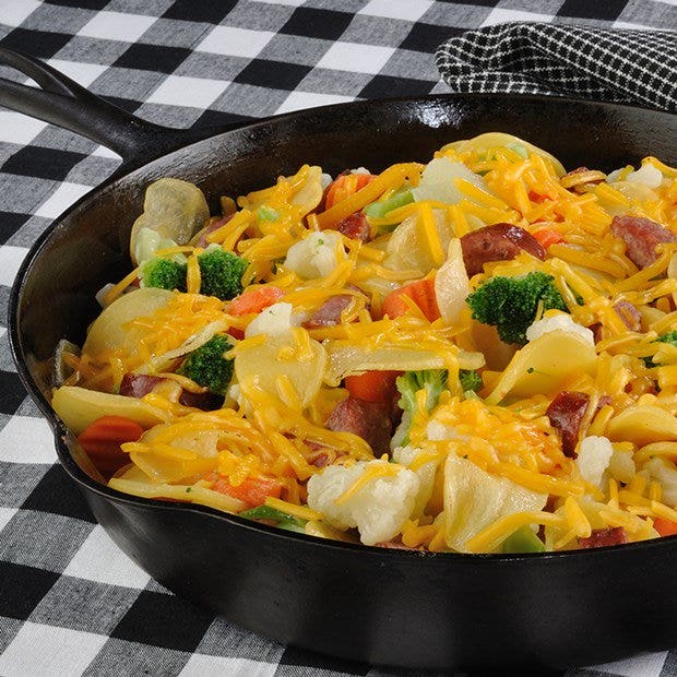 Au Gratin Kielbasa Sausage Skillet