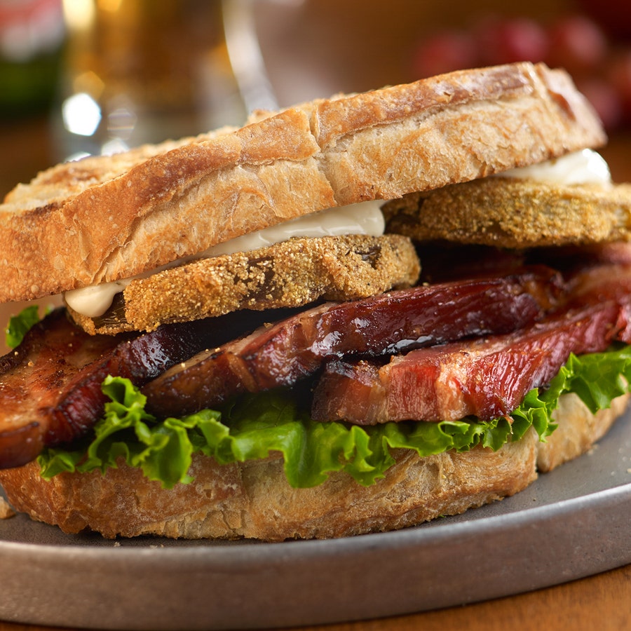 BLT with Braised Cherrywood Smoked Bacon & Fried Green Tomato