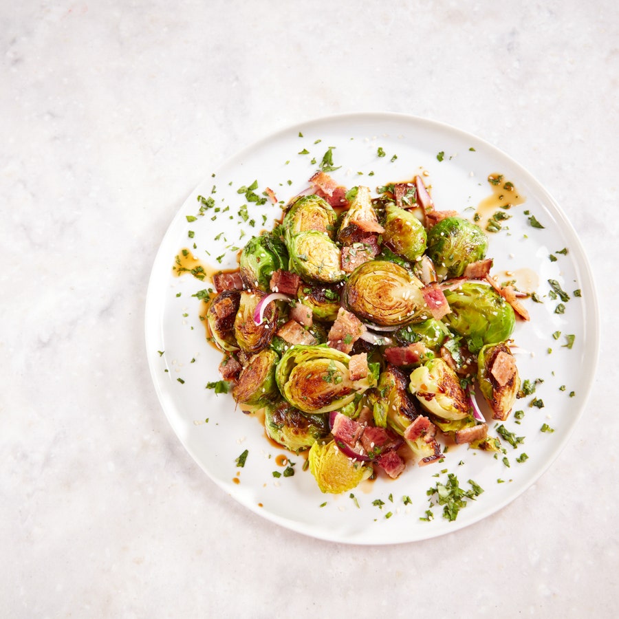Korean Brussels Sprouts With Bacon