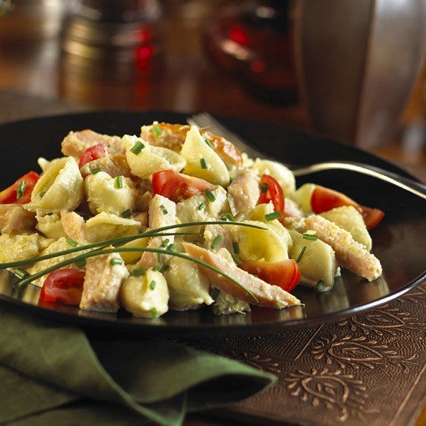 Pasta Shells with Smoked Chicken and Artichoke Cream