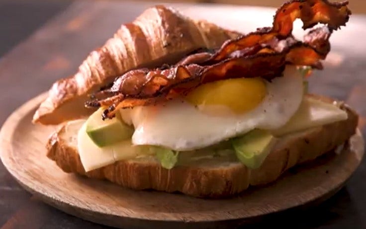 Pepper Bacon & Avocado Croissant Sandwich